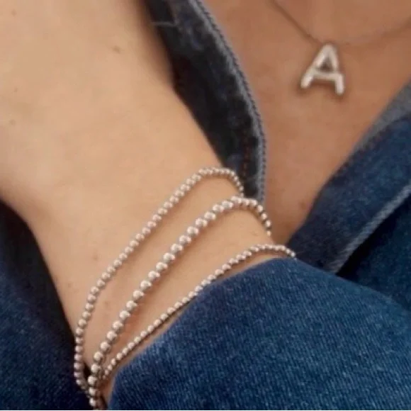 Mint & Lily Silver Beaded Bracelet Set - Picture 1 of 8